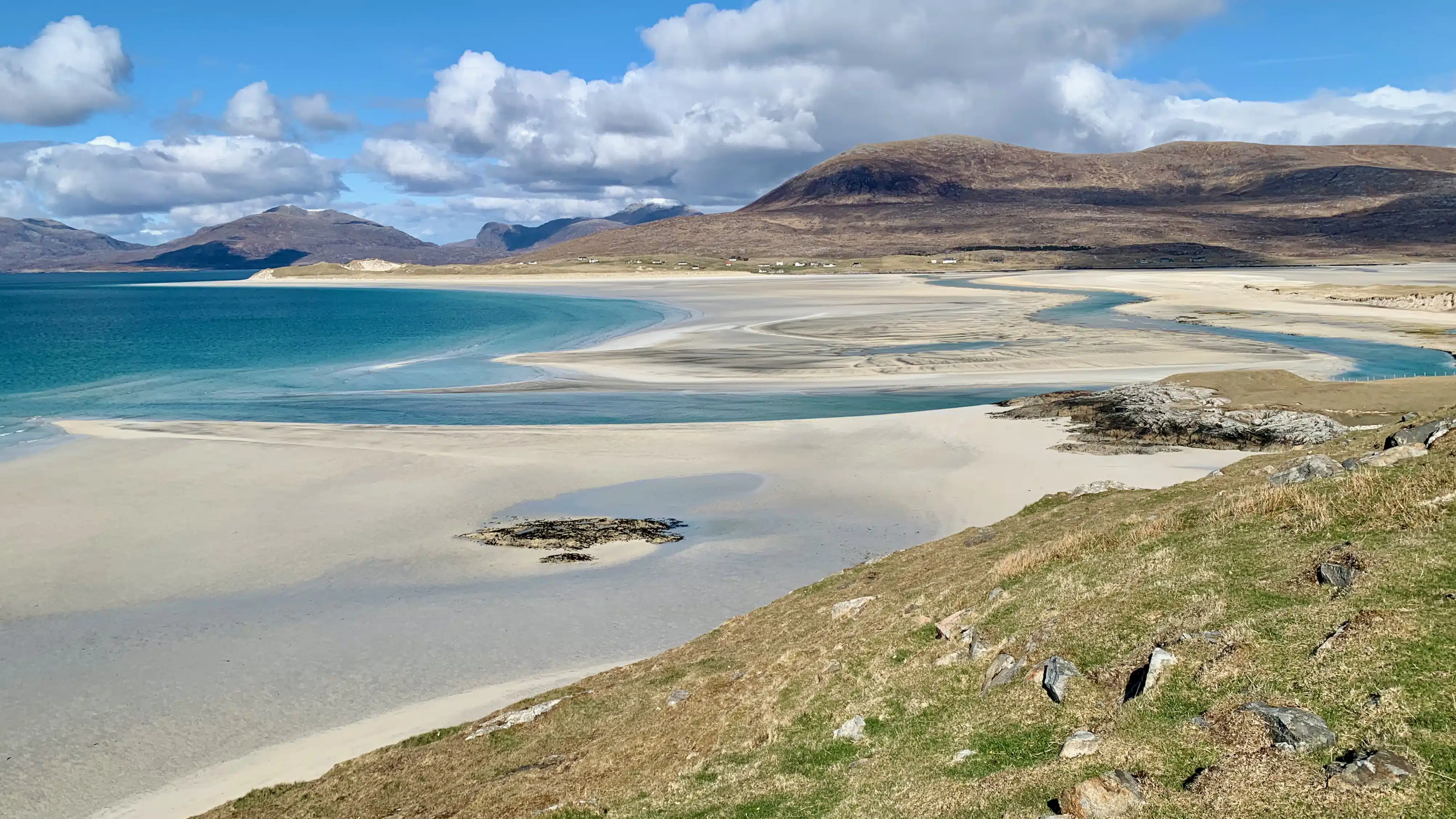 Scenic view of Luskentyre beach on Harris and Lewis, showcasing the stunning landscape and wildlife of Harris and Lewis.