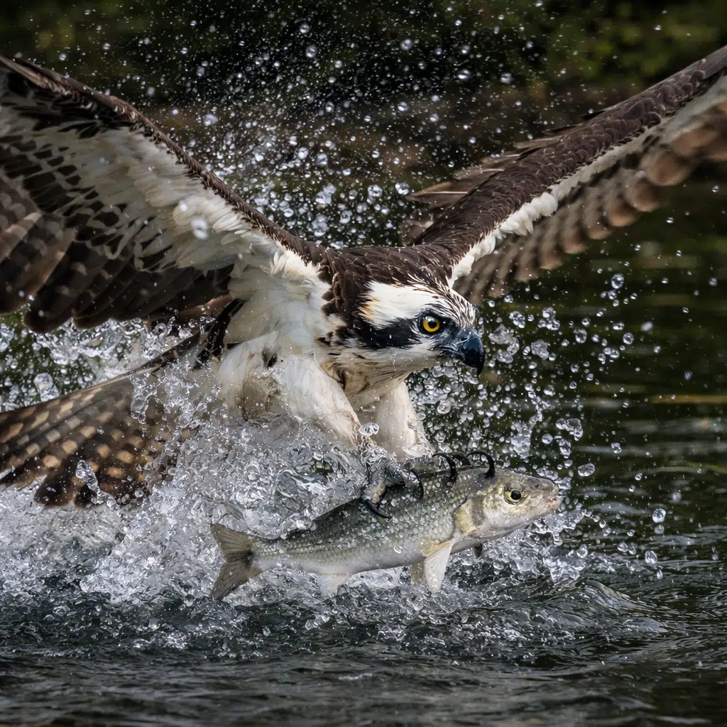 Osprey diving for fish, Classic Image of Scottish Birds of Prey